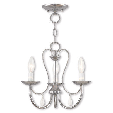 Livex Lighting Mirabella Collection 3 Light Polished Chrome Chandelier in Polished Chrome 40863-05