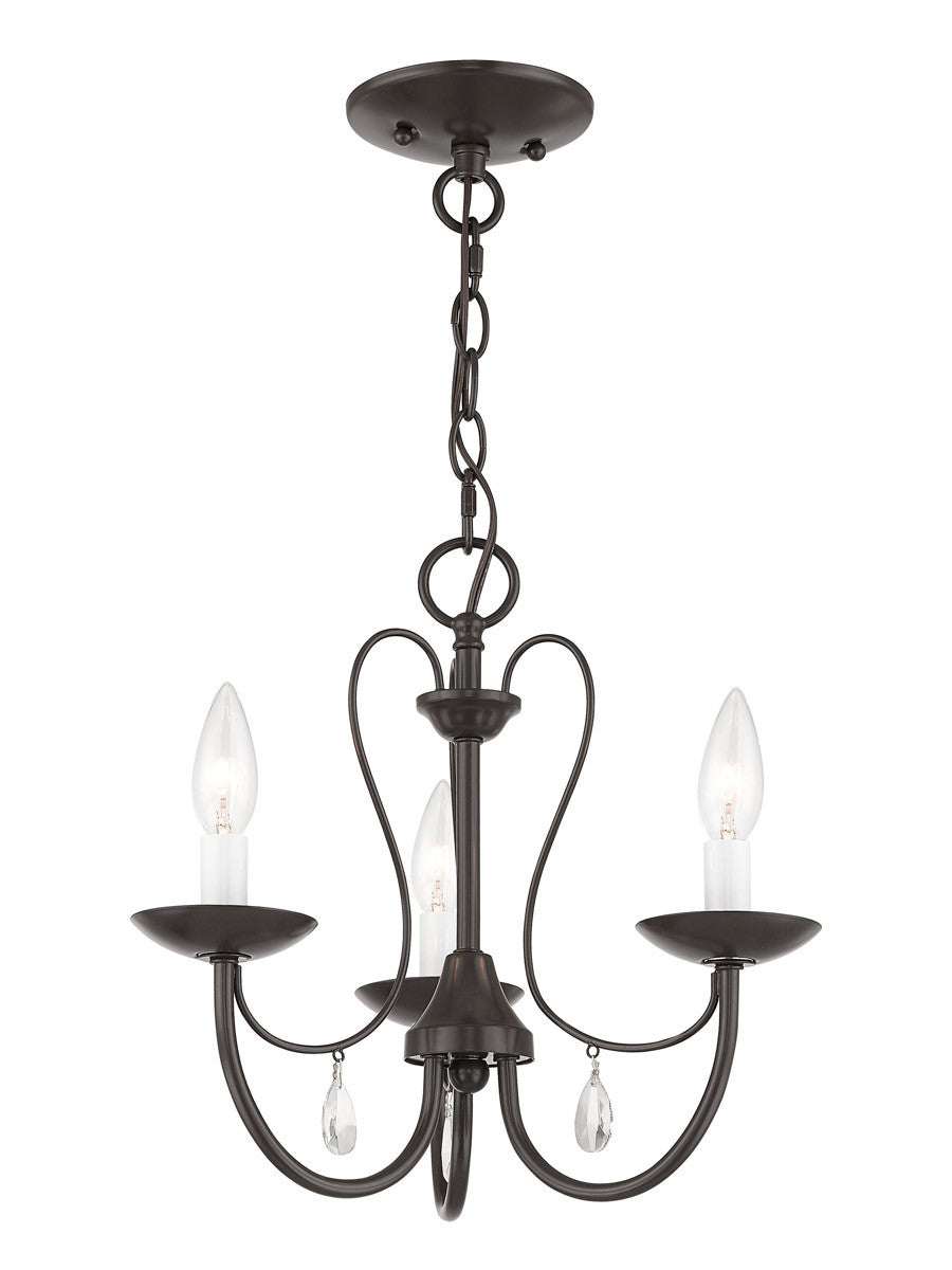 Livex Lighting Mirabella Collection 3 Light English Bronze Chandelier in English Bronze 40863-92