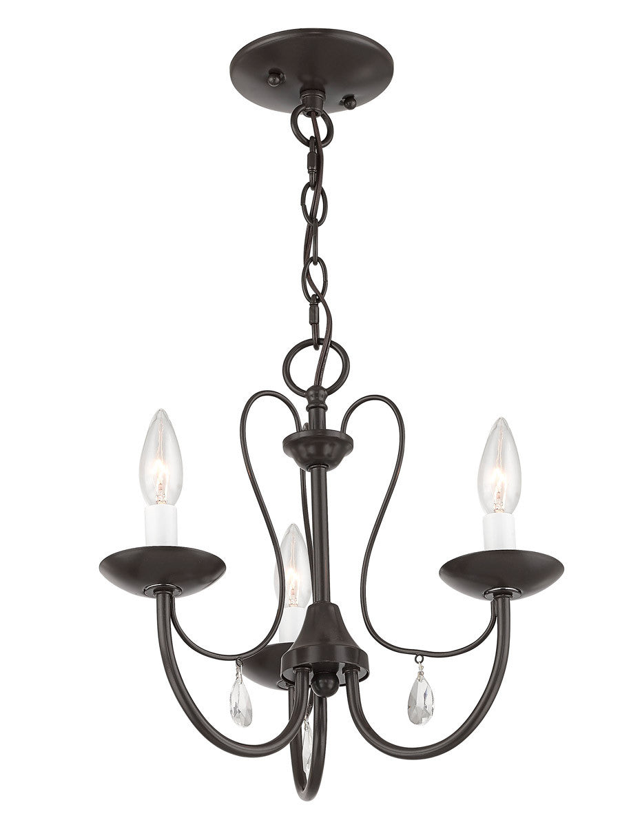 Livex Lighting Mirabella Collection 3 Light English Bronze Chandelier in English Bronze 40863-92