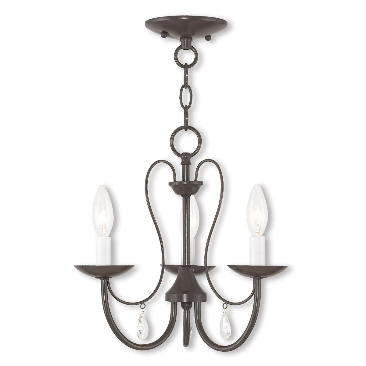 Livex Lighting Mirabella Collection 3 Light English Bronze Chandelier in English Bronze 40863-92