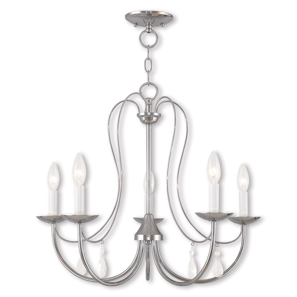 Livex Lighting Mirabella Collection 5 Light Polished Chrome Chandelier in Polished Chrome 40865-05