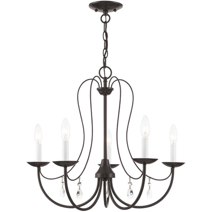 Livex Lighting Mirabella Collection 5 Light English Bronze Chandelier in English Bronze 40865-92