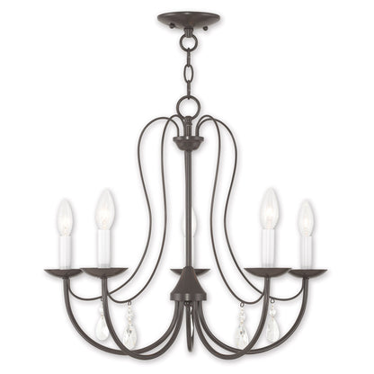 Livex Lighting Mirabella Collection 5 Light English Bronze Chandelier in English Bronze 40865-92