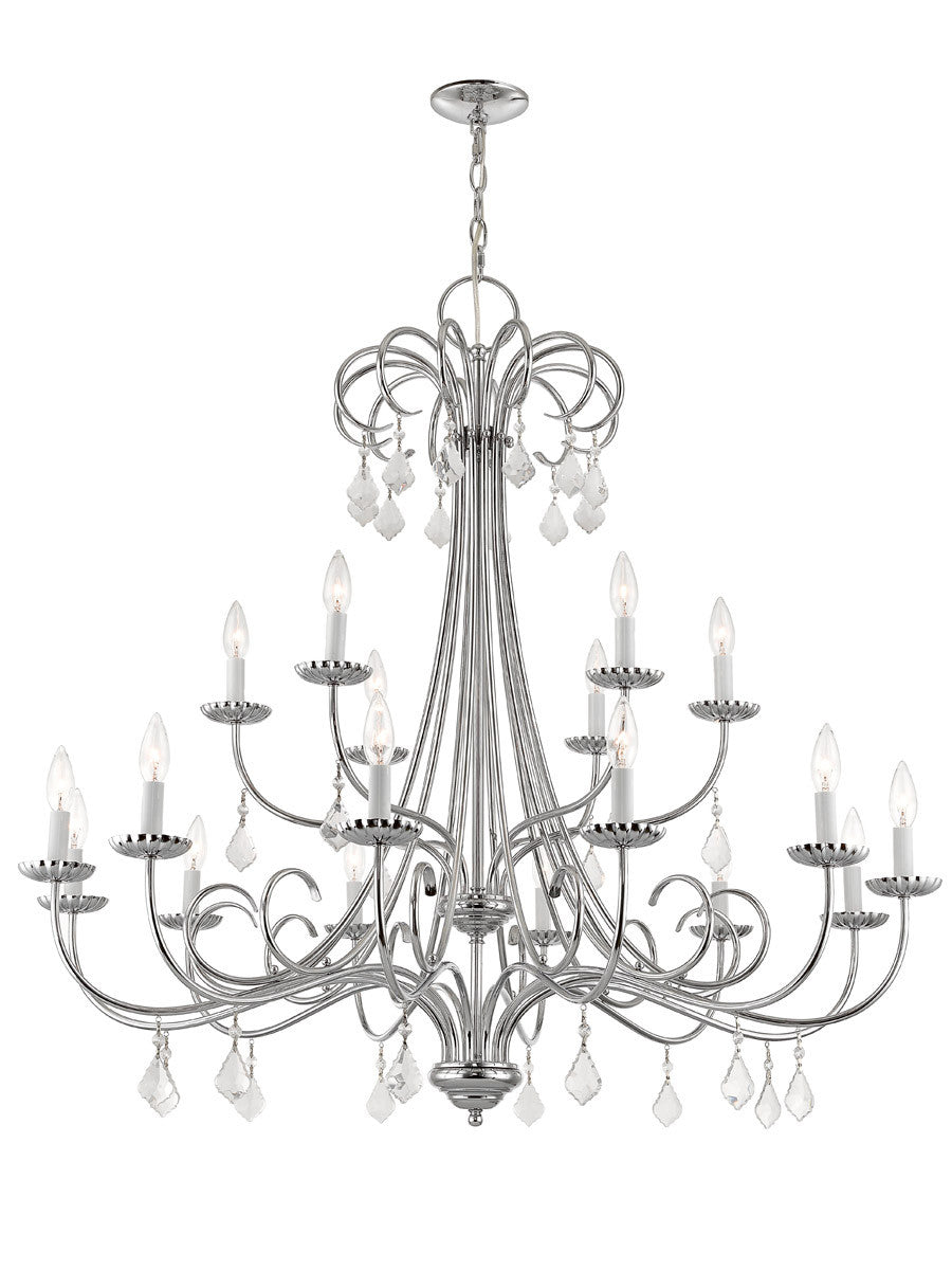 Livex Lighting Daphne Collection 18 Lt CH Foyer Chandelier in Polished Chrome 40870-05