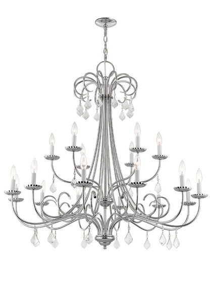 Livex Lighting Daphne Collection 18 Lt CH Foyer Chandelier in Polished Chrome 40870-05