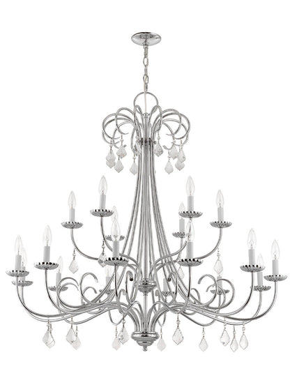 Livex Lighting Daphne Collection 18 Lt CH Foyer Chandelier in Polished Chrome 40870-05