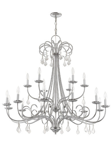 Livex Lighting Daphne Collection 18 Lt CH Foyer Chandelier in Polished Chrome 40870-05