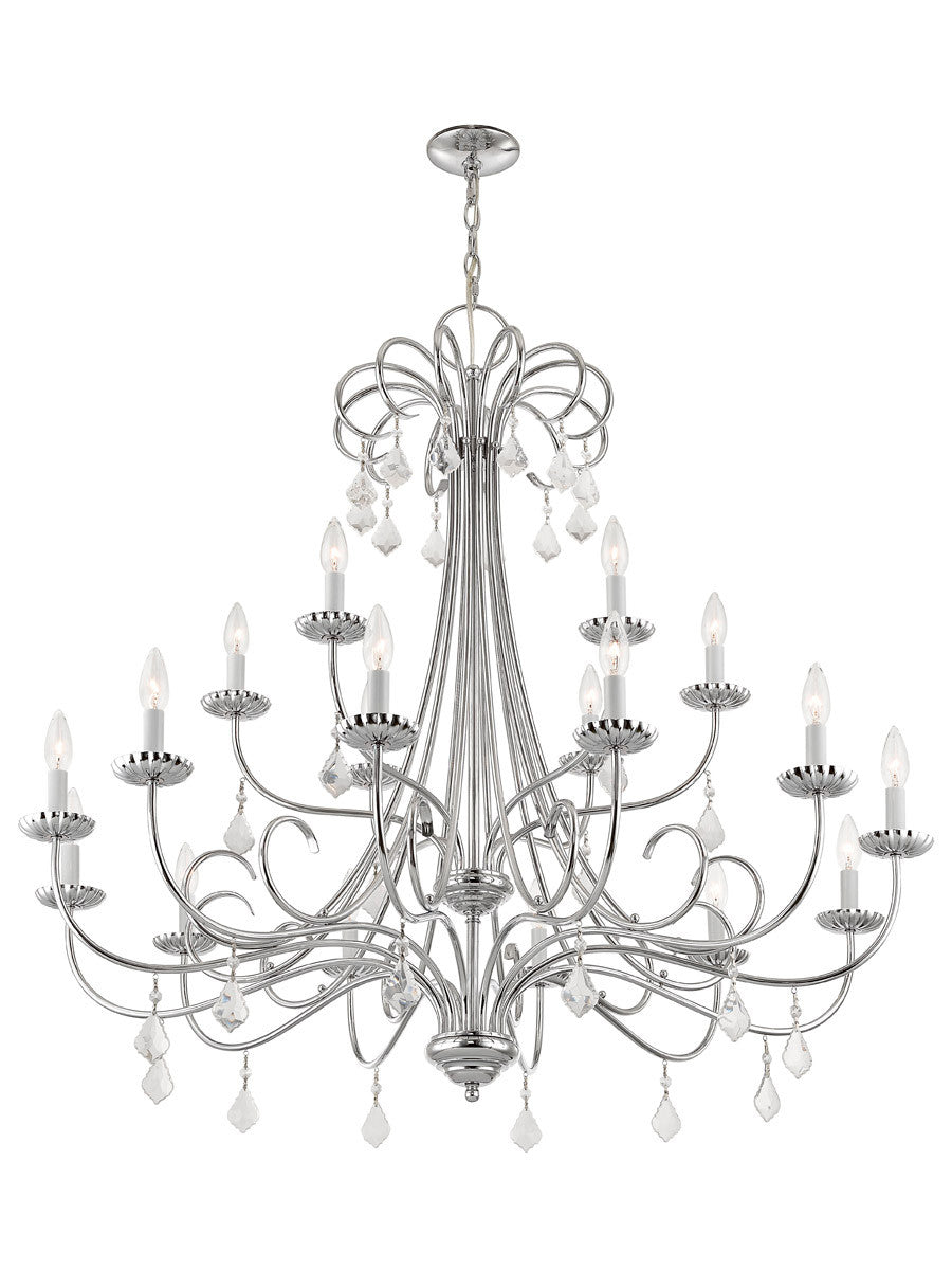 Livex Lighting Daphne Collection 18 Lt CH Foyer Chandelier in Polished Chrome 40870-05