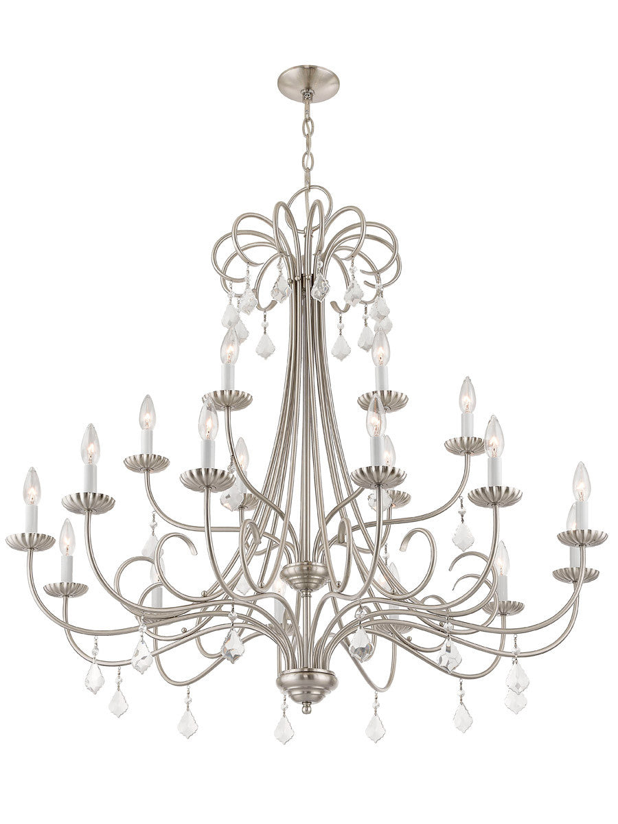 Livex Lighting Daphne Collection 18 Lt BN Foyer Chandelier in Brushed Nickel 40870-91