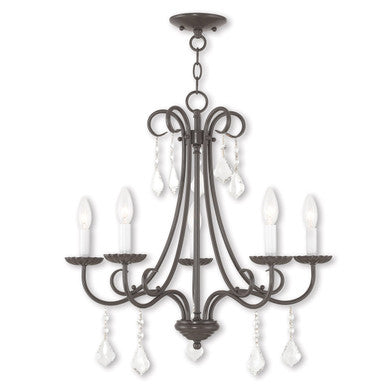 Livex Lighting Daphne Collection 5 Light English Bronze Chandelier in English Bronze 40875-92