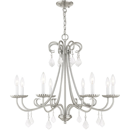 Livex Lighting Daphne Collection 8 Lt BN Chandelier in Brushed Nickel 40878-91