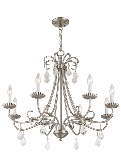 Livex Lighting Daphne Collection 8 Lt BN Chandelier in Brushed Nickel 40878-91