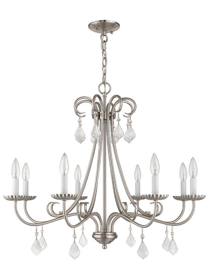 Livex Lighting Daphne Collection 8 Lt BN Chandelier in Brushed Nickel 40878-91