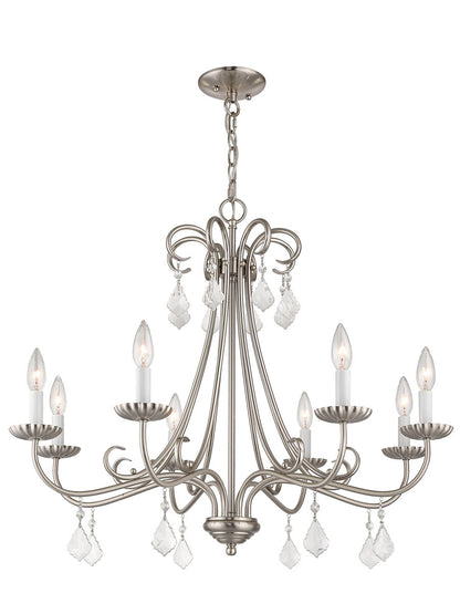 Livex Lighting Daphne Collection 8 Lt BN Chandelier in Brushed Nickel 40878-91