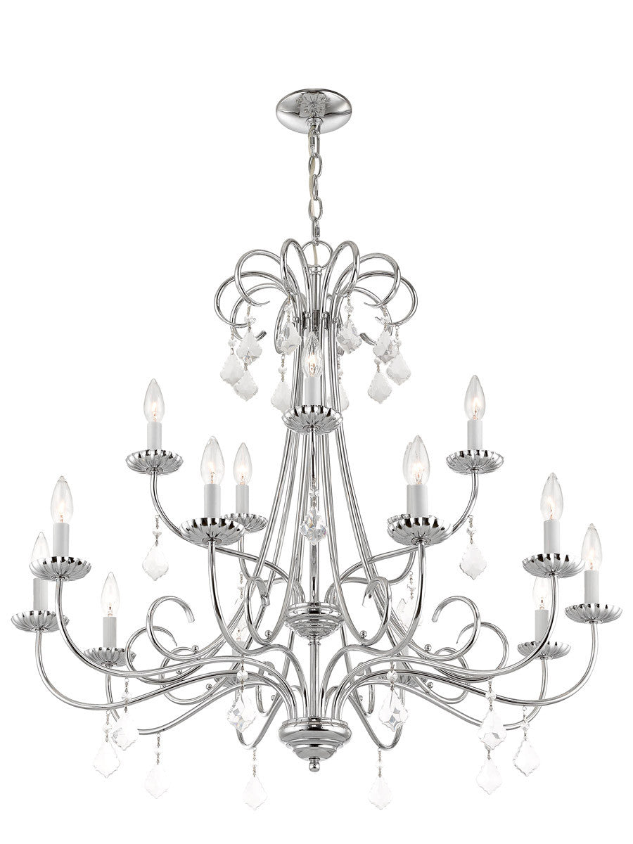 Livex Lighting Daphne Collection 15 Lt CH Foyer Chandelier in Polished Chrome 40879-05