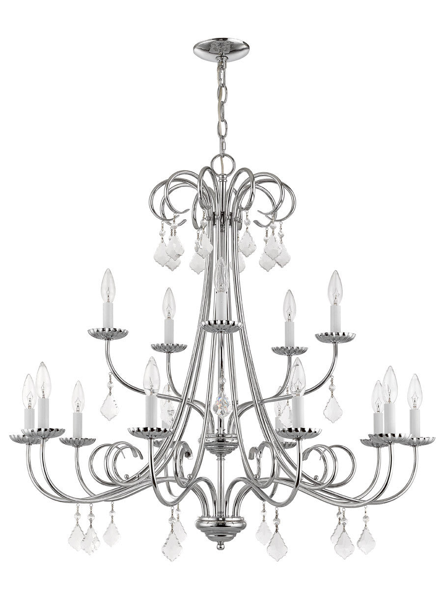 Livex Lighting Daphne Collection 15 Lt CH Foyer Chandelier in Polished Chrome 40879-05