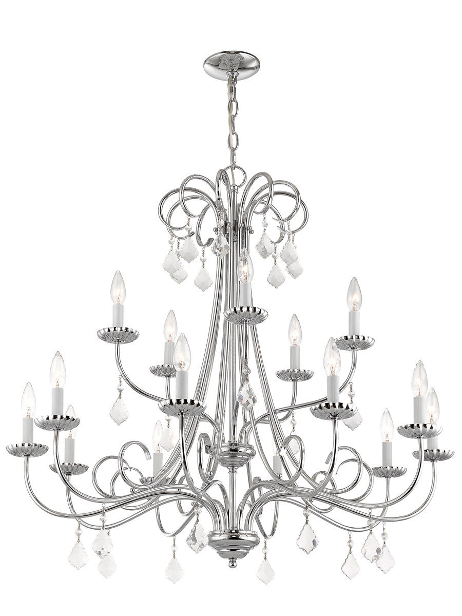 Livex Lighting Daphne Collection 15 Lt CH Foyer Chandelier in Polished Chrome 40879-05