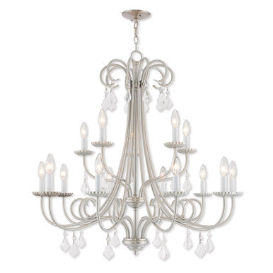 Livex Lighting Daphne Collection 15 Lt BN Foyer Chandelier in Brushed Nickel 40879-91