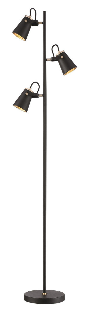 Arnsberg Edward Floor Lamp in Black/Brass 408800332