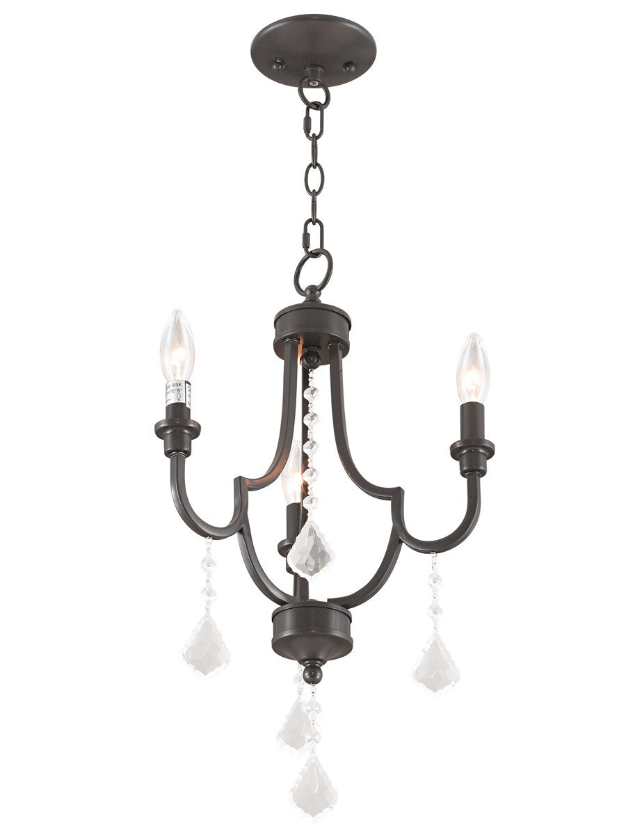 Livex Lighting Glendale Collection 3 Light English Bronze Mini Chandelier in English Bronze 40883-92