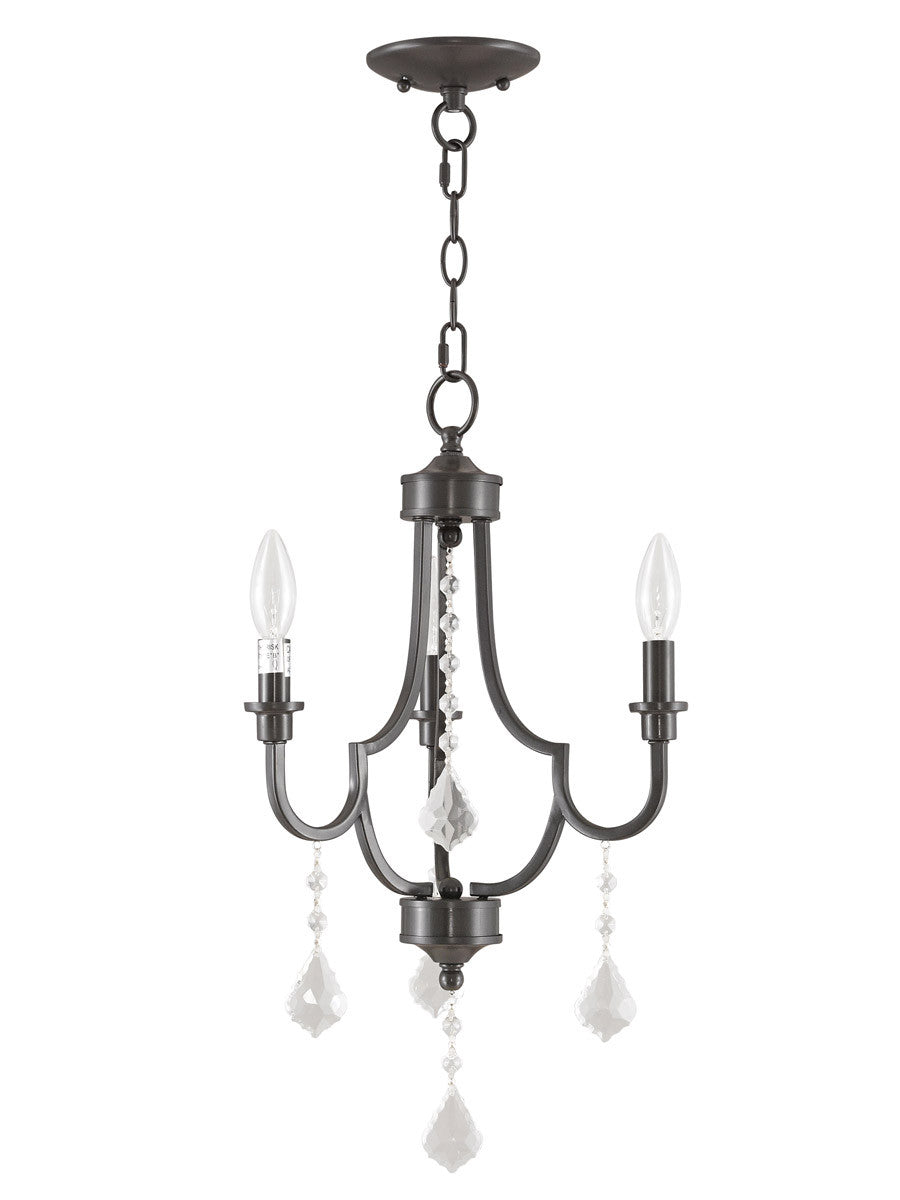 Livex Lighting Glendale Collection 3 Light English Bronze Mini Chandelier in English Bronze 40883-92