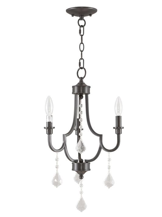 Livex Lighting Glendale Collection 3 Light English Bronze Mini Chandelier in English Bronze 40883-92