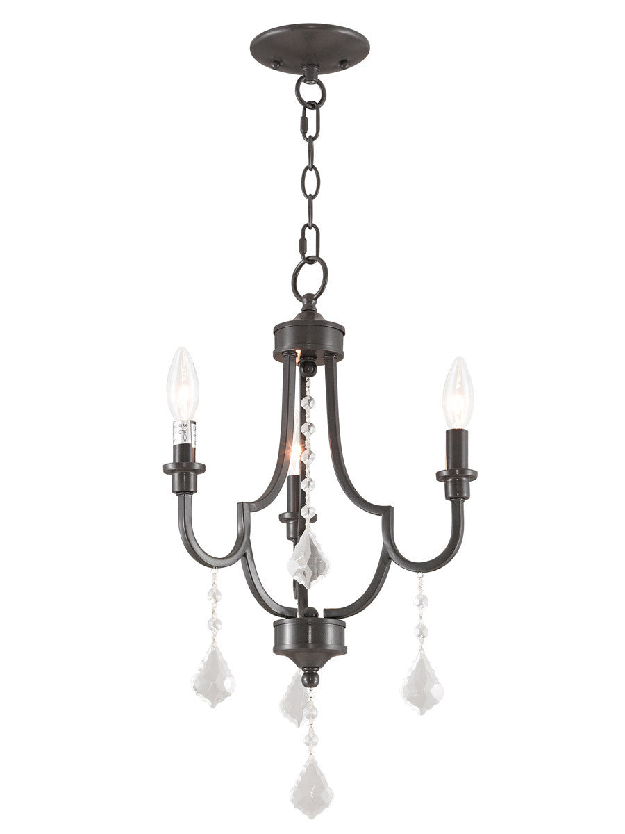 Livex Lighting Glendale Collection 3 Light English Bronze Mini Chandelier in English Bronze 40883-92