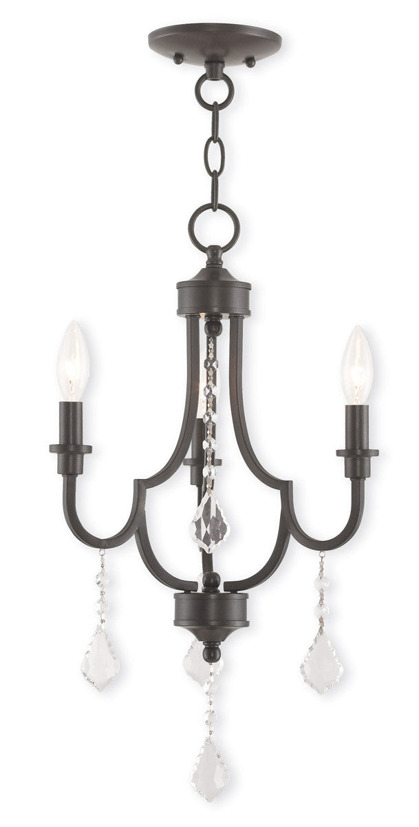 Livex Lighting Glendale Collection 3 Light English Bronze Mini Chandelier in English Bronze 40883-92