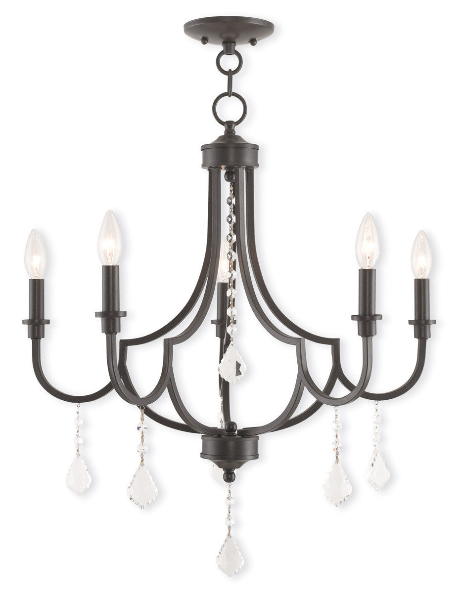 Livex Lighting Glendale Collection 5 Light English Bronze Chandelier in English Bronze 40885-92