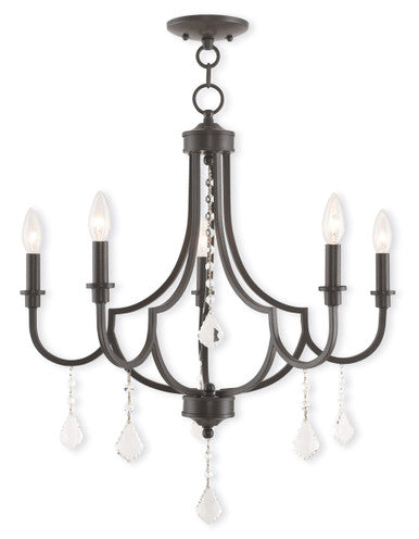 Livex Lighting Glendale Collection 5 Light English Bronze Chandelier in English Bronze 40885-92