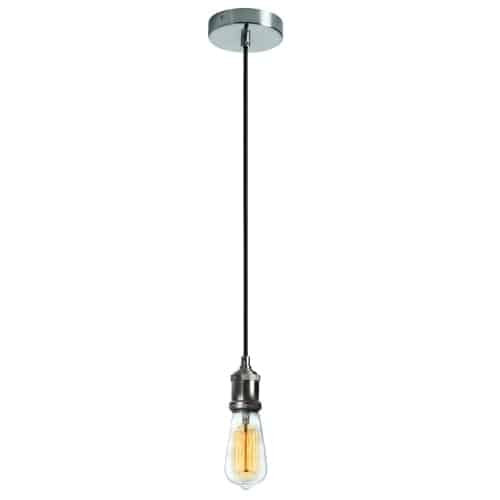 Dainolite 1 Light Pendant, Satin Chrome Finish, 4 foot cord 409-42P-SC