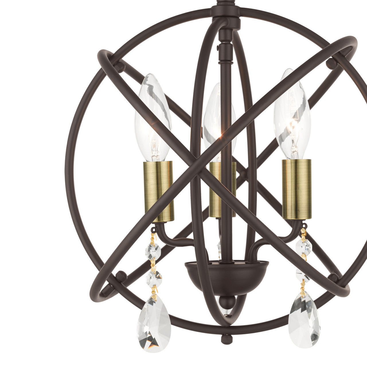 Livex Lighting Aria Collection  3 Light Bronze Convertible Chandelier / Semi Flush in Bronze 40903-07