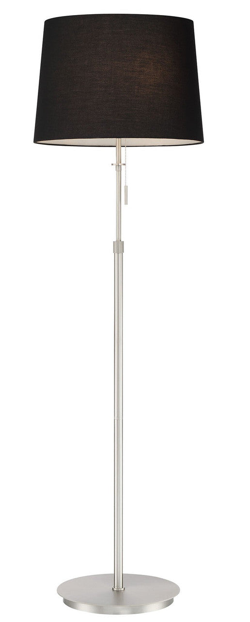 Arnsberg X3 Floor Lamp in Satin Nickel/Black Shade 409100307