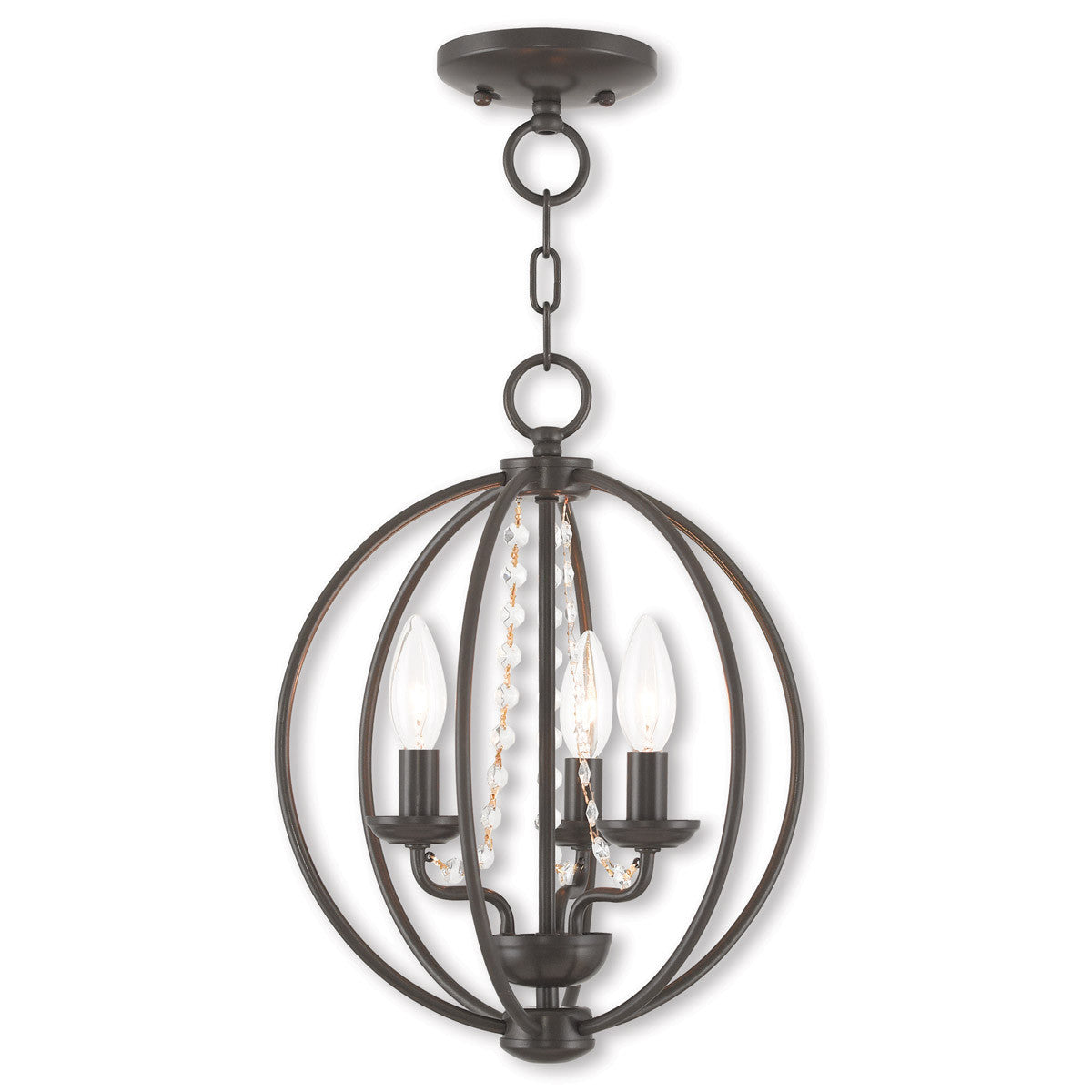 Livex Lighting Arabella Collection 3 Light EBZ Mini Chandelier/Flush Mount in English Bronze 40913-92