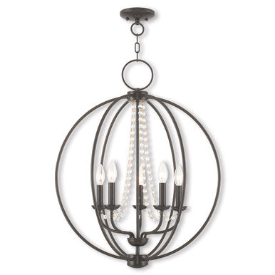 Livex Lighting Arabella Collection 5 Light English Bronze Chandelier in English Bronze 40915-92