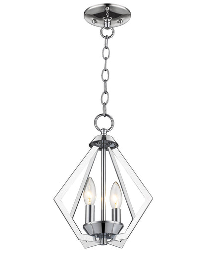 Livex Lighting Prism Collection 2 Light CH Mini Chandelier/Ceiling Mount in Polished Chrome 40922-05