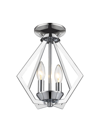 Livex Lighting Prism Collection 2 Light CH Mini Chandelier/Ceiling Mount in Polished Chrome 40922-05