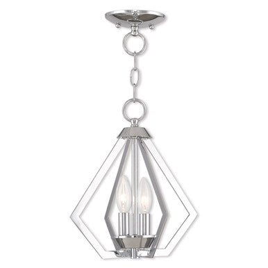 Livex Lighting Prism Collection 2 Light CH Mini Chandelier/Ceiling Mount in Polished Chrome 40922-05