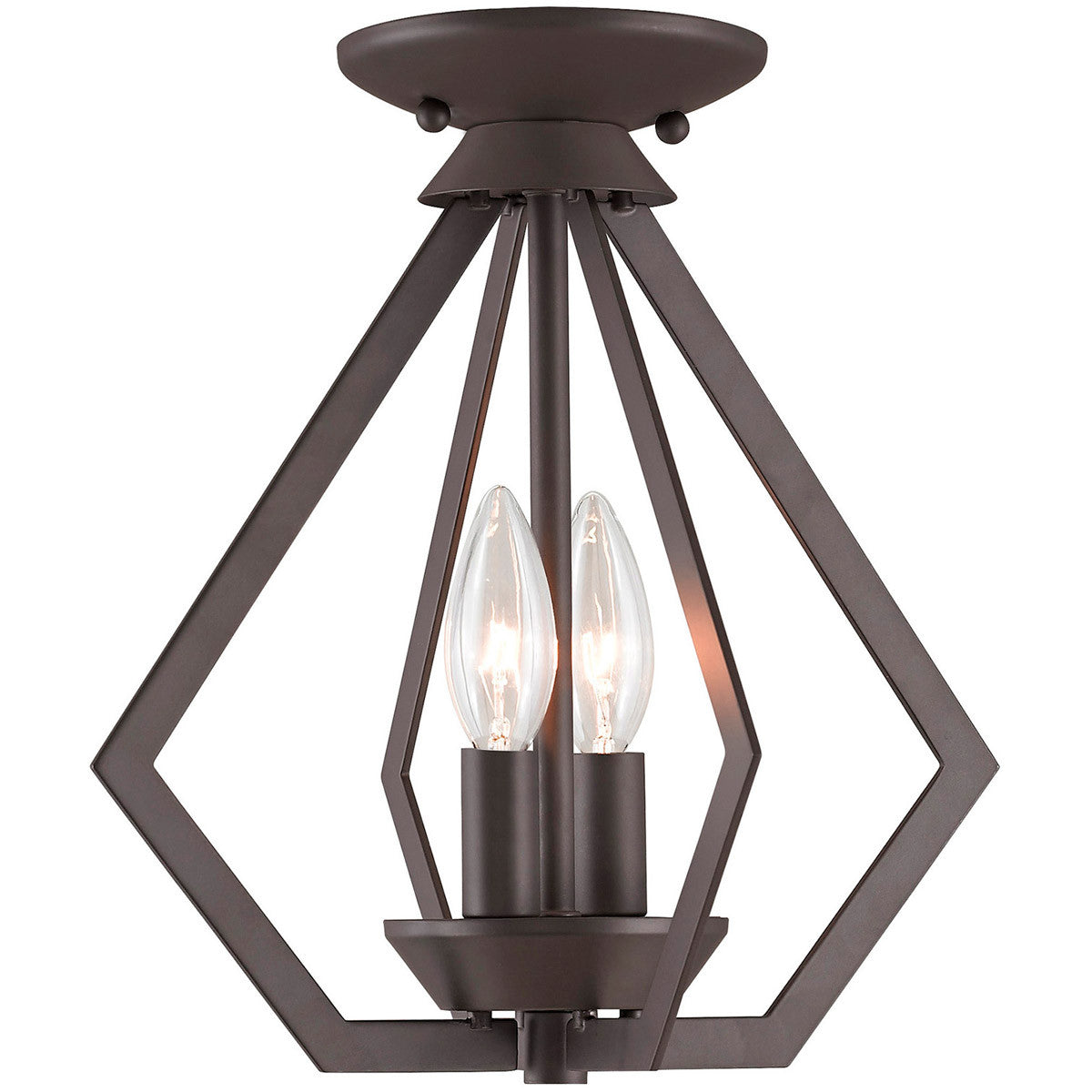 Livex Lighting Prism Collection 2 Light BZ Mini Chandelier/Ceiling Mount in Bronze 40922-07