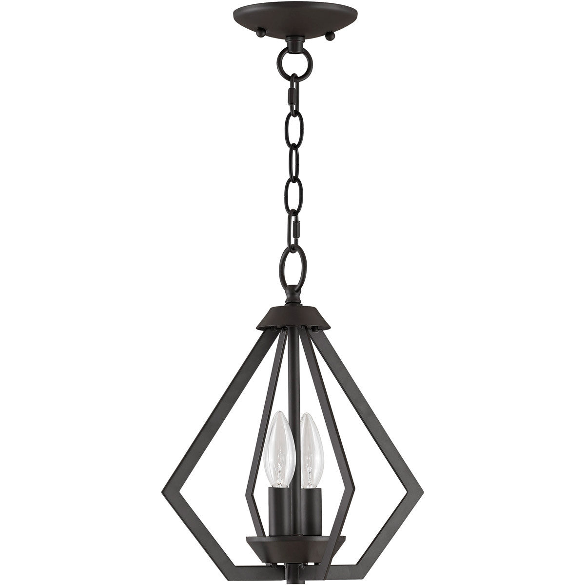 Livex Lighting Prism Collection 2 Light BZ Mini Chandelier/Ceiling Mount in Bronze 40922-07