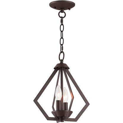 Livex Lighting Prism Collection 2 Light BZ Mini Chandelier/Ceiling Mount in Bronze 40922-07