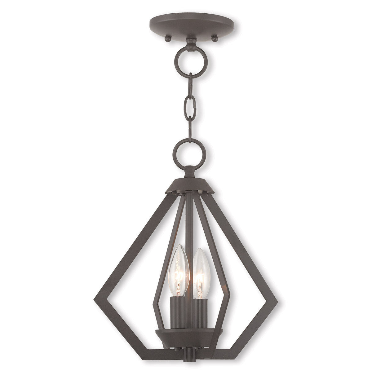 Livex Lighting Prism Collection 2 Light BZ Mini Chandelier/Ceiling Mount in Bronze 40922-07