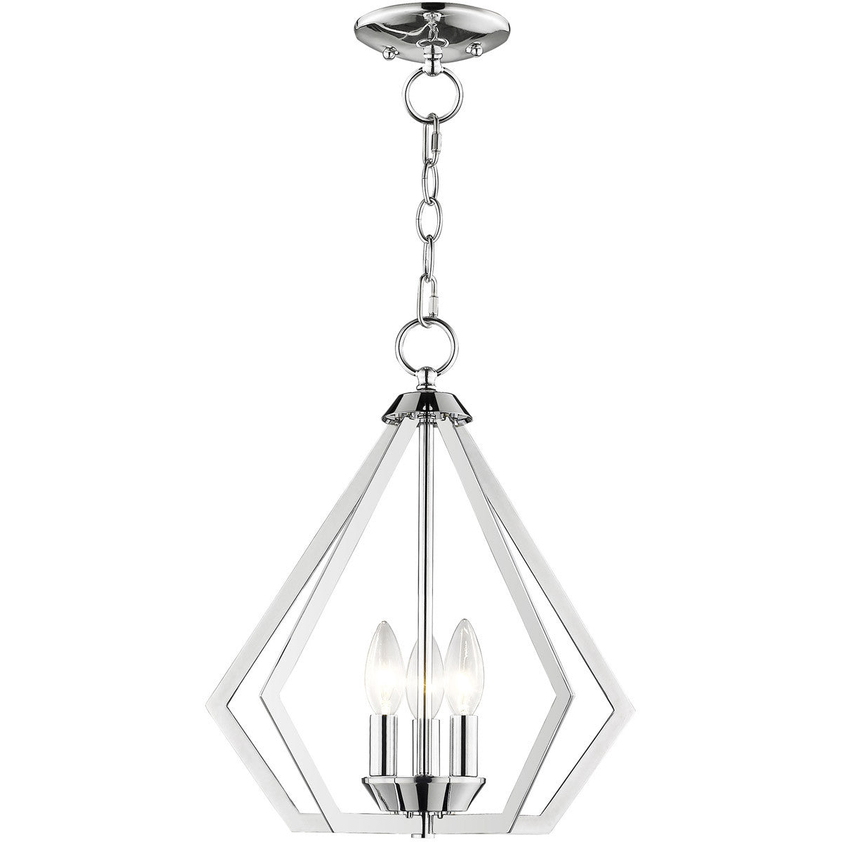 Livex Lighting Prism Collection 3 Light CH Mini Chandelier/Ceiling Mount in Polished Chrome 40923-05