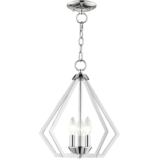 Livex Lighting Prism Collection 3 Light CH Mini Chandelier/Ceiling Mount in Polished Chrome 40923-05