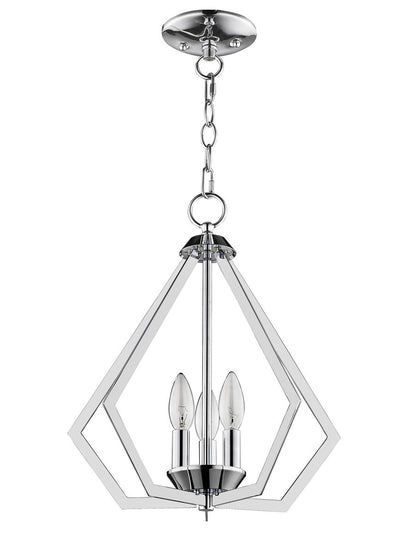 Livex Lighting Prism Collection 3 Light CH Mini Chandelier/Ceiling Mount in Polished Chrome 40923-05