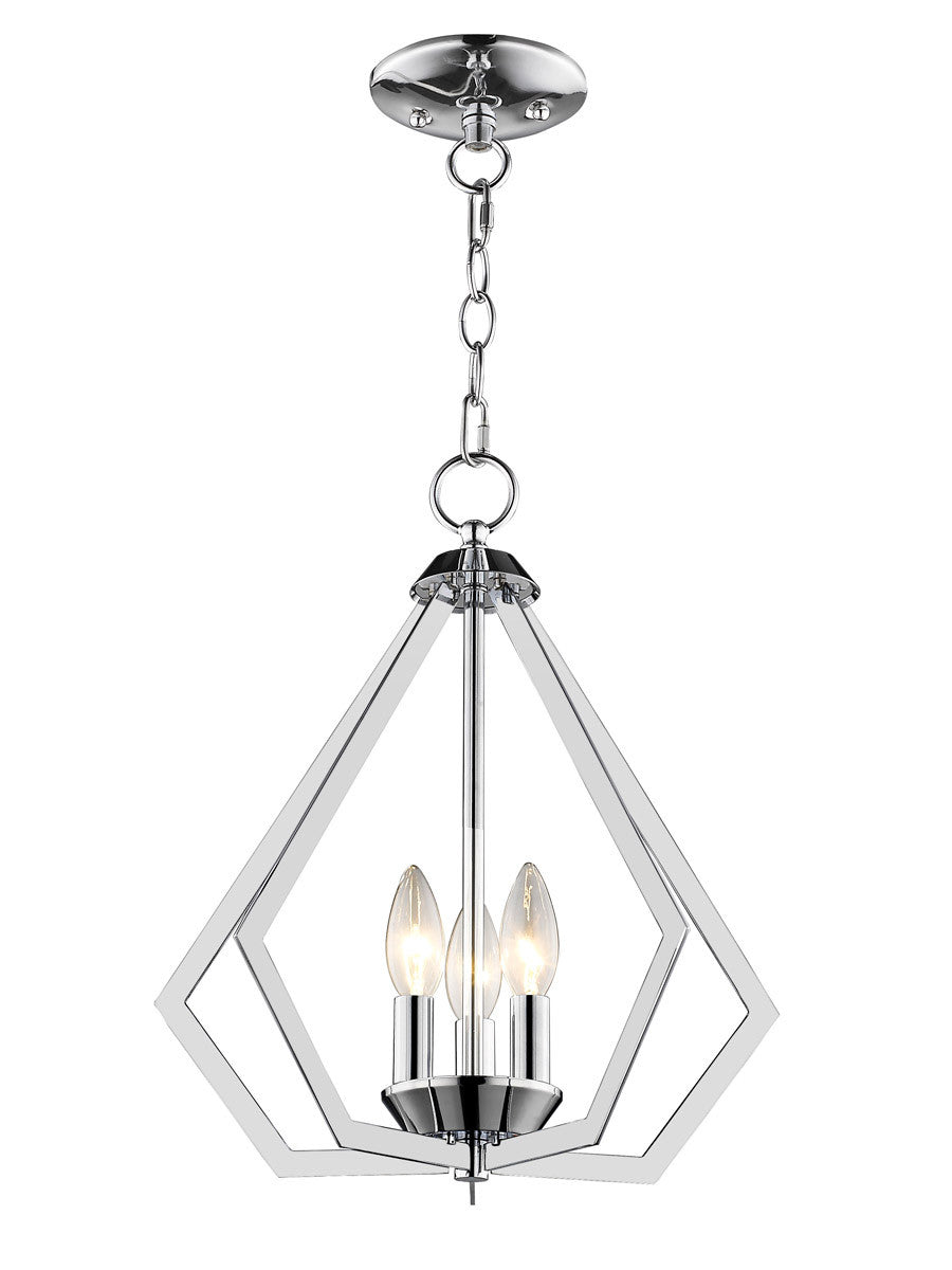 Livex Lighting Prism Collection 3 Light CH Mini Chandelier/Ceiling Mount in Polished Chrome 40923-05