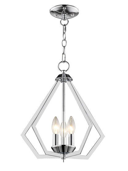 Livex Lighting Prism Collection 3 Light CH Mini Chandelier/Ceiling Mount in Polished Chrome 40923-05