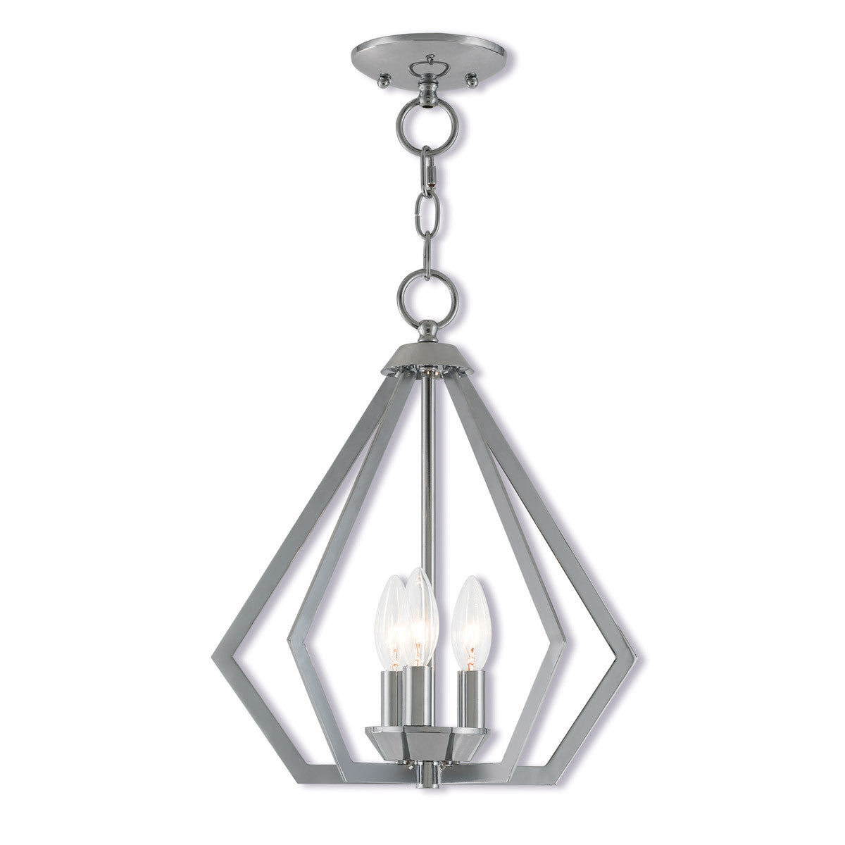 Livex Lighting Prism Collection 3 Light CH Mini Chandelier/Ceiling Mount in Polished Chrome 40923-05