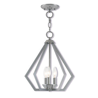 Livex Lighting Prism Collection 3 Light CH Mini Chandelier/Ceiling Mount in Polished Chrome 40923-05