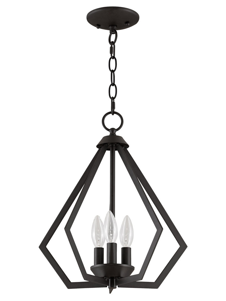 Livex Lighting Prism Collection 3 Light BZ Mini Chandelier/Ceiling Mount in Bronze 40923-07